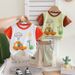Baby Dress 2025 New Boys' Cartoon Short Sleeved Shorts Two Piece Dinosaur Car Set Summer Western Style Clothes Trendy_viptrois.com