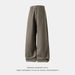 Men's Clothing Textured Pure Cotton Casual Pants Men's Autumn New Style Solid Color Versatile Straight Pants Trendy Brand Slightly Wide Long Pants_viptrois.com