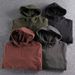 Men's Classic Solid Color Hooded Sweatshirt - Lightweight Pullover Hoodie For Fall & Winter - Unisex Casual Streetwear_viptrois.com