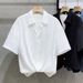 Men's Textured Short-Sleeved Shirt Summer Style Ice Silk High-End Drape Three Quarter Sleeve Sophisticated Mature Clothing_viptrois.com
