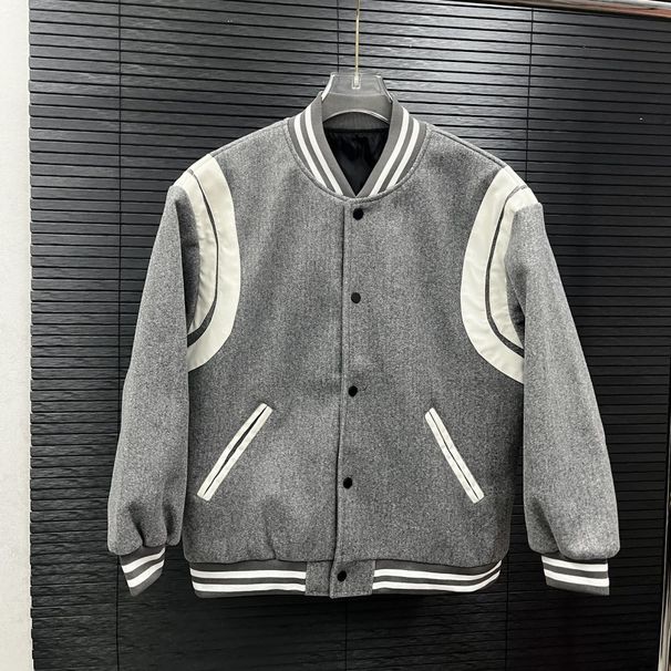 Social Youth High Street Striped Baseball Men's Patchwork Autumn Couple Jacket Internet Celebrity American Style Light_viptrois.com