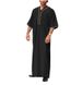2024 New Muslim Dubai Malaysia Loose Robe Button Shirt Men's_viptrois.com