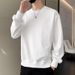 Men's Fleece-Lined Crewneck Sweatshirt – Streetwear Style Long Sleeve T-Shirt (Oversized Fit, Letter Print)_viptrois.com