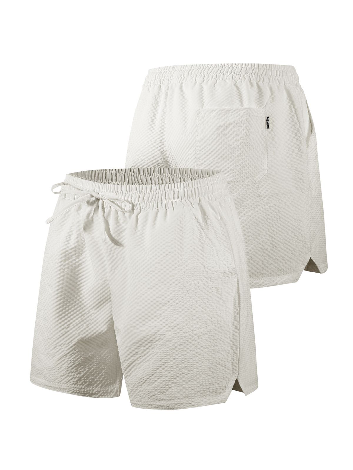 Men's Clothing Ins Trend Overalls Men's Sports Loose Seersucker Textured Shorts Men_viptrois.com