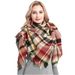 Unisex Women's autumn and winter shawl with plaid square scarf_viptrois.com