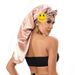 Women's Elegant Satin Sleep Cap With Wide Brim And Bow Tie, Breathable & Comfortable For All Seasons, Perfect For Hair Protection And Beauty Sleep_viptrois.com