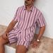 Men's 3D Printed Short Sleeved Shirt And Shorts Two Piece Set Simple And Stylish Casual Everyday European Size_viptrois.com