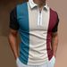 2025d 2025 Summer New Polo Shirt With Turn-down Collar, Short Sleeve T-shirt, Casual Color Block Men's Top_viptrois.com
