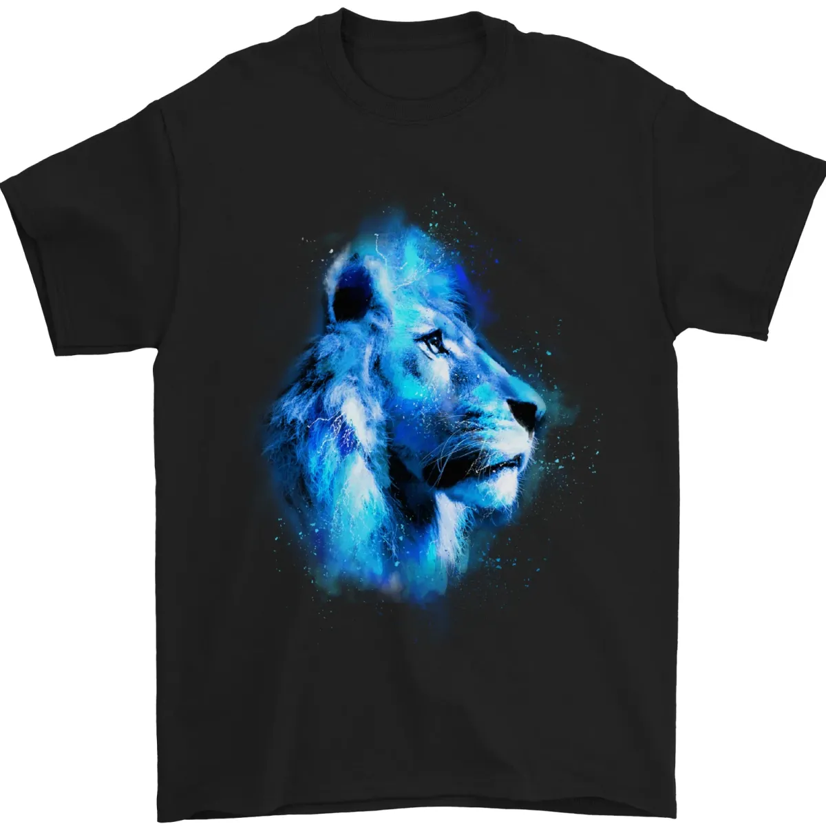 Lion Watercolour Mens T-Shirt Mens Womens Tees Top 100% Cotton_viptrois.com