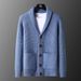 Men’s Slim-Fit Button-Up Knit Cardigan – Korean Style Ribbed Sweater With Moisture-Wicking Fabric ( Fall-to-Winter Layering Essential)_viptrois.com