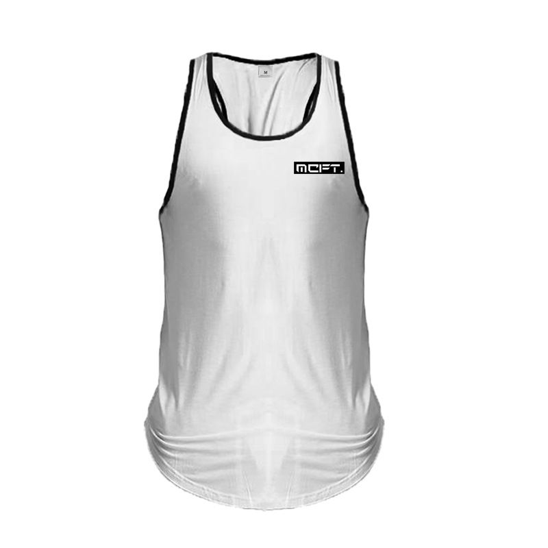 Men's Fitness Vest Cotton Sweat-absorbing Breathable Bottoming Shirt Slim-fit Elastic Top T-shirt Casual I-shaped Back Training Clothes_viptrois.com