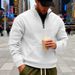 Men's Stand Collar Half-Zip Fleece Hoodie - Winter Pullover Sweatshirt With Large Pockets, Loose Fit, Long Sleeve, Casual Streetwear_viptrois.com