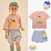 Spot Summer New JM Trendy Short Sleeved Thin Children's Half Sleeved Men And Women Casual Cartoon T Shirt Pants Suit_viptrois.com