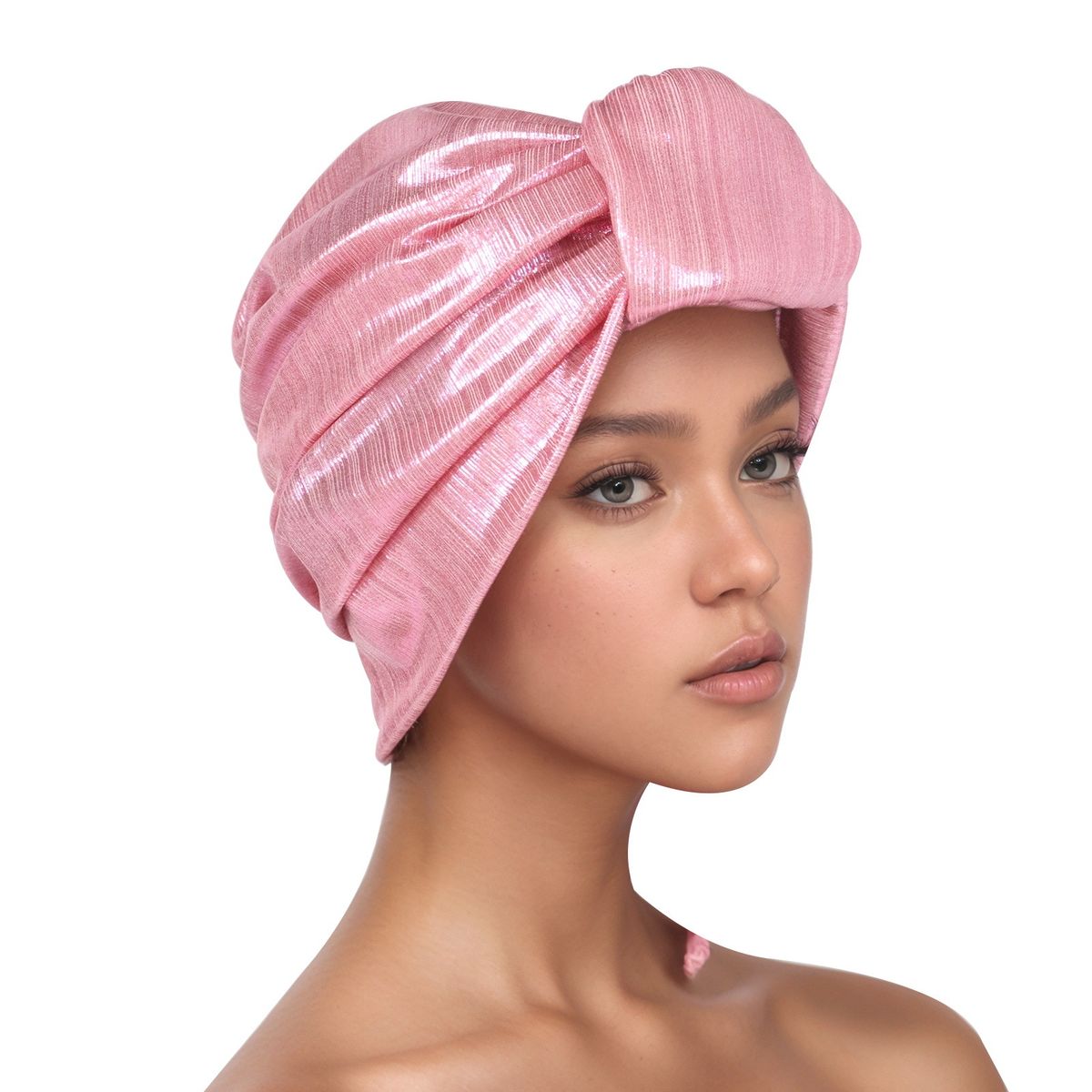 Muslim hat South American Muslim black pullover watermelon hat bright silk solid color casual cap_viptrois.com