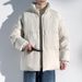 Unisex Winter Padded Jacket With Thickened Warm Polyester Filling, Stand Collar, Loose Fit, Side Pockets For Men & Women_viptrois.com