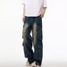 Men's Clothing Niche Design Washed Distressed Workwear Jeans For Men Trendy Cleanfit Loose Straight Leg Trousers For Men And Women_viptrois.com