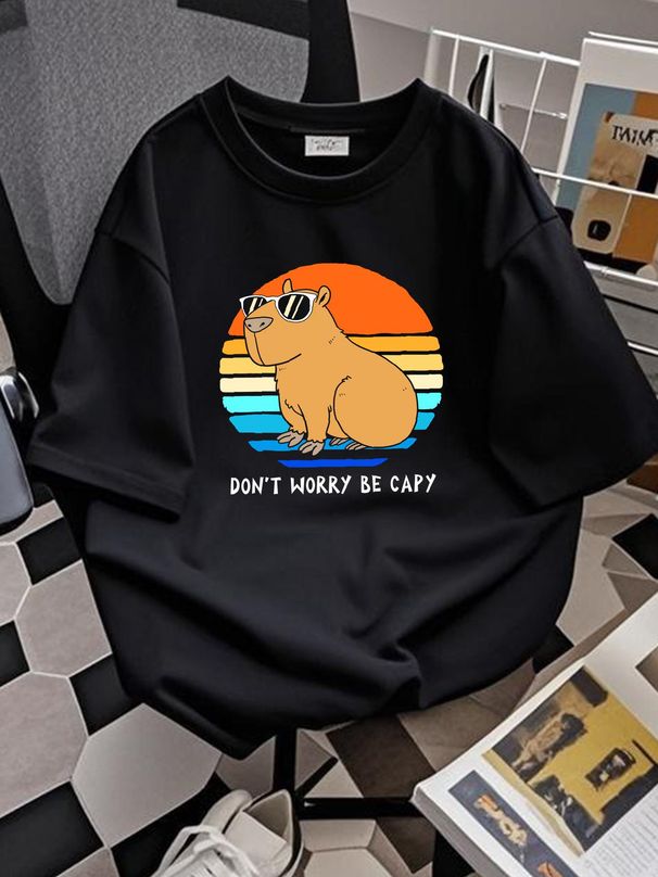 Retro Rodent Funny Capybara Dont Be Worry Be Capy Baseball Cap Snapback Caps Knitted Hat Graphic Casual Versatile Summer Stylish Comfortable_viptrois.com