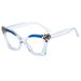 Women's Eyewear Frames Cat Eye Leopard Print Color Matching Glasses Frame Irregular Flat Glasses Niche Avant Garde Anti Blue Light Glasses Frame_viptrois.com