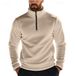 Men's Fleece Stand Collar Half-Zip Pullover Sweatshirt - Stylish Casual Long Sleeve Top For Autumn & Winter_viptrois.com