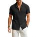 Men's Clothing Men's Daily Casual Short Sleeved Cardigan Shirt Men_viptrois.com