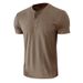European And American Men's Tall Short-sleeved Heavyweight Henry Shirt, Overalls Cross-border Large-size Men's Crew Neck T-shirt Basic_viptrois.com