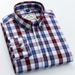 Men's Classic Check Long Sleeve Shirt – 100% Cotton Comfort Slim Fit Casual Shirt With Wrinkle-Resistant Wash_viptrois.com