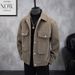 Men's 2025 Hot-Selling Autumn Winter High-End Woolen Coat Stylish Korean Version Fleece-Lined Warm Corduroy Jacket_viptrois.com