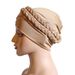New solid color Baotou hat two milk silk single color braid headscarf hat_viptrois.com