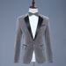 CT Men's Colorful Shiny Sequin Single Singer Stage Long Sleeve Shirt Annual Meeting Performance Suit Set Formal Wear_viptrois.com