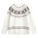 Pure Fair Isle Ethnic Style Crew Neck Sweater For Men, New Autumn And Winter American Retro Texture Versatile Pullover_viptrois.com