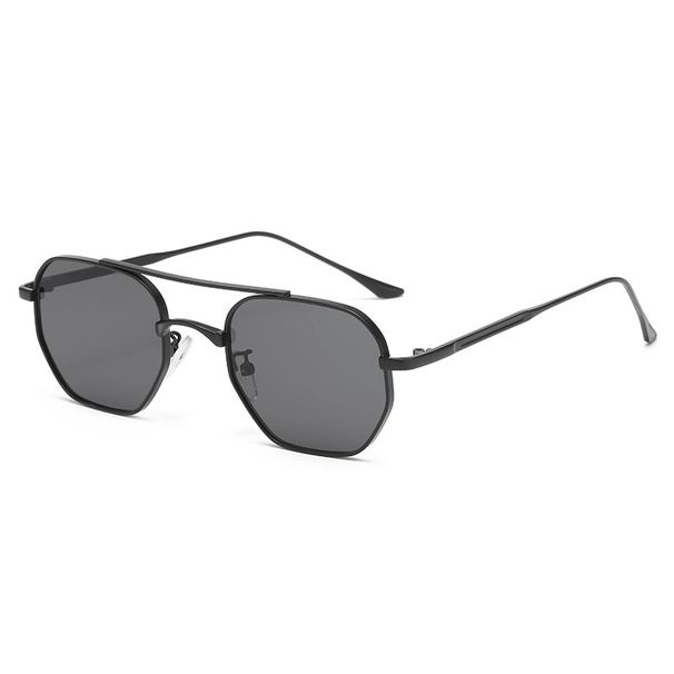 Men's Sunglasses New Double Beam Small Frame Sunglasses Men And Women Gradient Color Sunglasses Metal Sunglasses S24015_viptrois.com