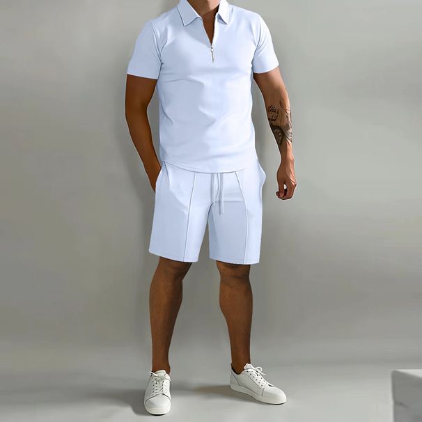 Men's Polo Casual Loose Short Sleeve Shorts Tracksuit_viptrois.com