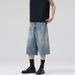 Men's Clothing Men's Wear Summer American Retro Graffiti Ink Splashed Seven Point Jeans Men's And Women's Trendy Silhouette Casual Shorts_viptrois.com