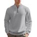 25 Cross-border Autumn And Winter American Heavy-duty Small Square Simple Casual Men's Loose Stand-up Collar Half-zipper Bottoming Shirt Sweater_viptrois.com