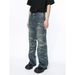 Men's Clothing Spring New Products Retro Tie Dye Straight Loose Washed Jeans_viptrois.com