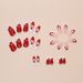 Christmas Long Almond Armor Saint-Yen Pattern Joker White Ins European And American Style Manicure Pieces 24 Pieces_viptrois.com