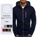 Loom Cross-Border Fitness Jacket Solid Color Zipper Cardigan Hooded Sweatshirt Men's Spring Loose Sports Fleece_viptrois.com
