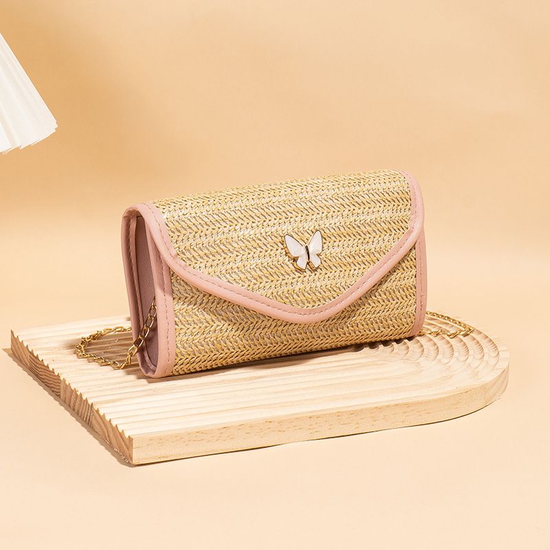 Women's Bags Simple Straw Bag Small Bag Wholesale Casual Small Square Bag Girls All Match Chain Bag Niche Bag_viptrois.com