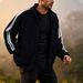 Men's Zip-Up Fleece Hoodie – Oversized Long Sleeve Pullover With Stand Collar (S-XXXL, Polyester Blend, Streetwear Essential, Spring Casual Wear)_viptrois.com