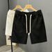 Men's White Jacquard Shorts Casual Style Trendy Five Point Beach Pants High End Summer 2026 New_viptrois.com