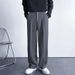 Spring And Autumn Celebrity Drape Straight Suit Pants Men's Loose Korean Version Of Casual White Wide Leg Trousers Mopping Pants_viptrois.com