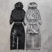 Men's Fashion Hoodie And Ripped Straight Leg Pants Set Trendy Streetwear Zip Up Double Hood Sweatshirt_viptrois.com