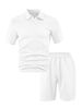Men's Casual 2-Piece Set - Breathable Polo Shirt & Shorts, Summer Athletic Outfit (7 Colors, S-XXXL) | Lightweight Polyester, Trendy Streetwear_viptrois.com