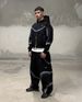 Post-Apocalyptic Streetwear Hoodie Cyberpunk-Inspired Distressed Print Zip-Up With Fleece Lining – Dystopian Techwear For Urban Nomads_viptrois.com
