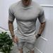 Men's Clothing Summer Solid Color Shorts Short Sleeved Round Neck T Shirt Sports Casual Suit Two Piece Set_viptrois.com