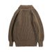 Half High Neck Sweater, Cardigan, Zipper Jacket, Men's Style, Loose And Casual Knit Sweater_viptrois.com