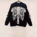 Stylish Contrast Color Skull Jacquard Knit Sweater - Loose Fit Casual Pullover For Halloween & Fall Fashion_viptrois.com