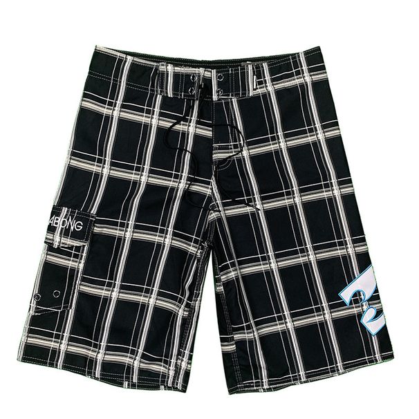 Men's Quick-Drying Loose Large Size Beach Pants Seaside Vacation Grid Five-Point Shorts_viptrois.com
