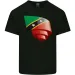 Curled Saint Kitts And Nevis Flag Day Football Mens Cotton T-Shirt Mens Womens Tees Top Tee Top_viptrois.com