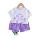 Children's Clothing For Girls Summer 2025 New Korean Version Children's Bow Short Sleeved Shorts Two-piece Set_viptrois.com